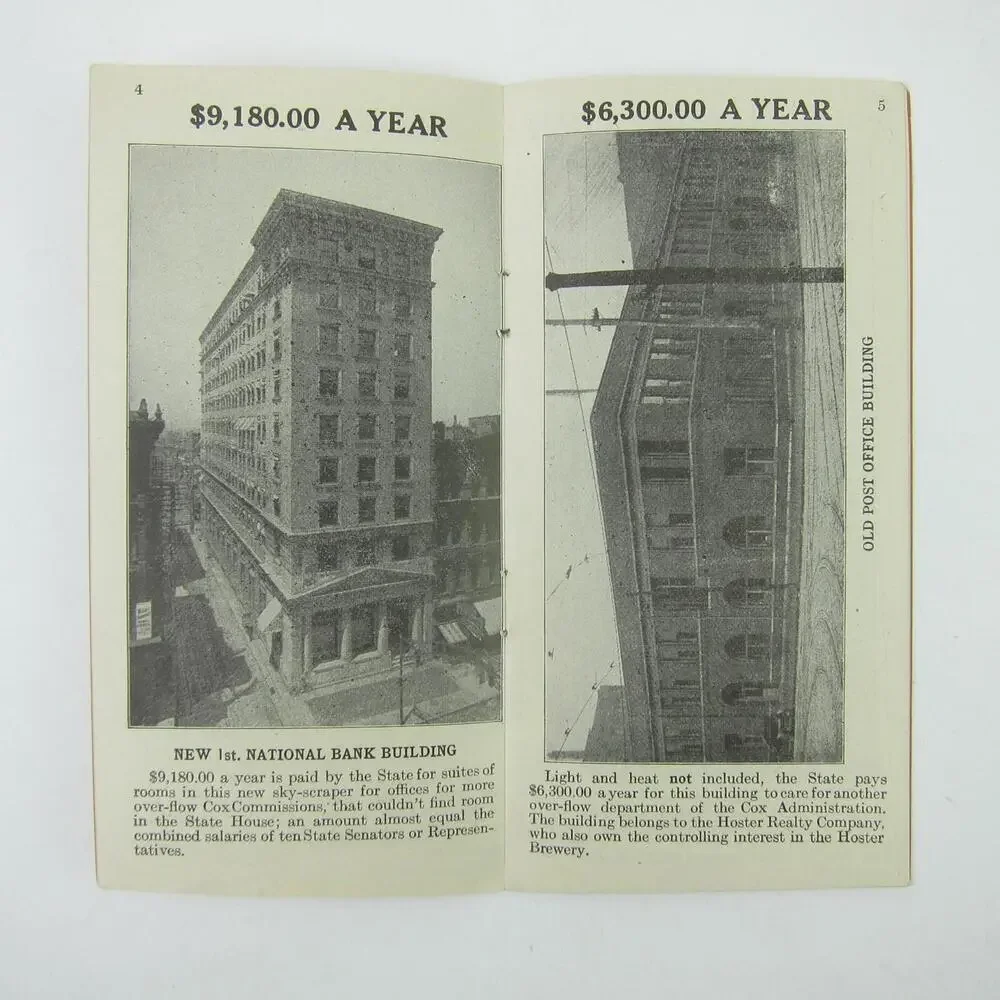 Ohio Governor James Cox Political Opposition Fact Book Sky Scraper Antique 1910s - Picture 5 of 15